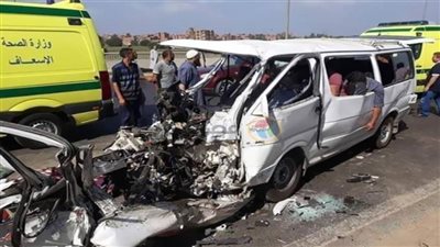 إصابة 5 أشخاص فى حادث انقلاب سيارة بطريق القناطر الخيرية