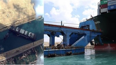 عاجل| التقاط لحظة جنوح السفينة 