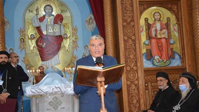 محافظ المنيا يشهد تجليس الأٔنبا فام أسقفا لإيبراشية شرق النيل وتوابعها