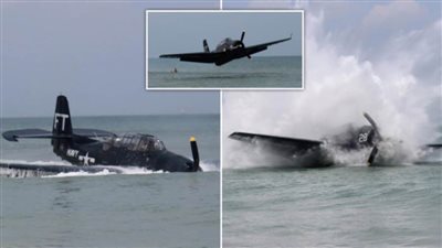  تحطم طائرة على شاطئ فلوريدا  وتحرك عاجل من المصطافين (فيديو)