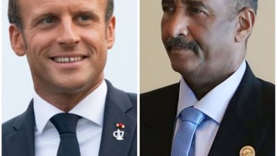 رئيس مجلس السيادة السوداني يلتقي ماكرون على هامش تشييع ديبي