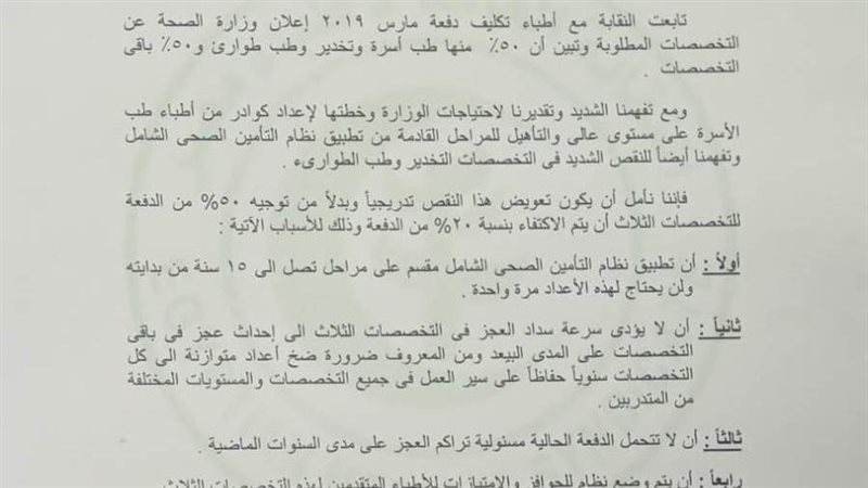 خطاب الأطباء للصحة