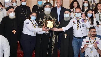 قداسة البابا يلتقي كشافة كنيسة الملاك بكفر عبده 