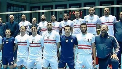 فريق الكرة الطائرة بنادي الزمالك يفوز على الطيران في الدوري