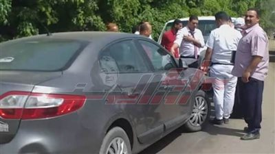 تعطل الحركة المرورية إثر تصادم 3 سيارات بالطريق الزراعى بقها