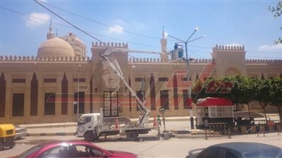  رفع كفاءة الإنارة بالميدان الإبراهيمي بكفر الشيخ