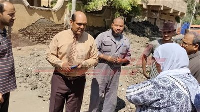   إصلاح هبوط أرضى بمدينة بيلا في كفر الشيخ