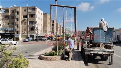 كفر الشيخ تزيل الإشغالات وترفع الإعلانات المخالفة