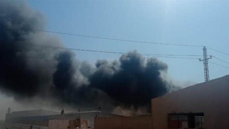 حريق مخزن شركة كيماويات
