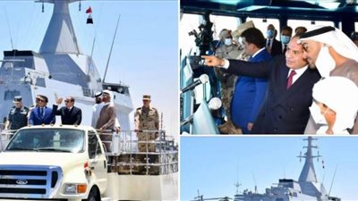  بالصور.. الرئيس السيسي يفتتح قاعدة ٣ يوليو البحرية بمنطقة 