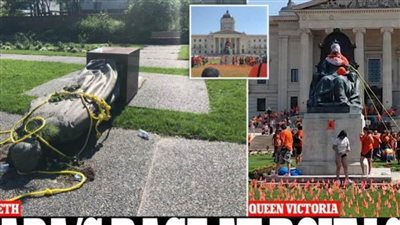 عاجل| كنديون يحطمون تماثيل ملكتي بريطانيا إليزابيث الثانية وفيكتوريا (فيديو وصور)