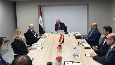 شكرى يلتقى مندوب استونيا لدى الأمم المتحدة لعرض موقف مصر من قضية سد النهضة