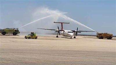 مطار بورسعيد يستقبل أولى رحلاته الداخلية القادمة من القاهرة