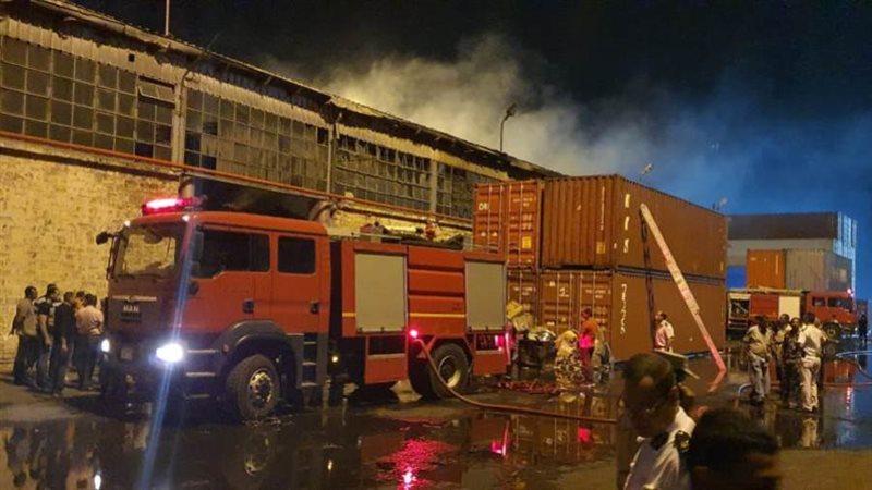 حريق مخزن شركة تداول