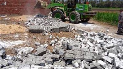 الأجهزة التنفيذية تنتفض ضد المعتدين على الأراضي الزراعية بالبناء المخالف بالشرقية 