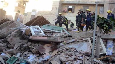 مصرع رجل وزوجته في انهيار عقار بالوراق 