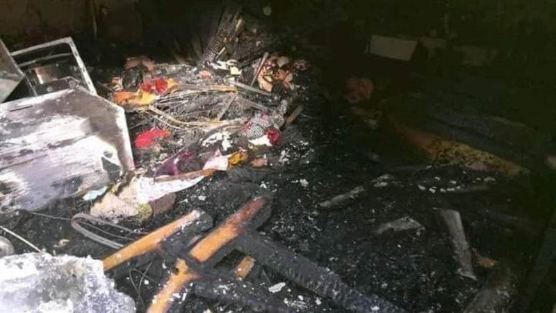 صورة من حريق شقة