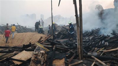 بدء عمليات تبريد حريق مصر القديمة