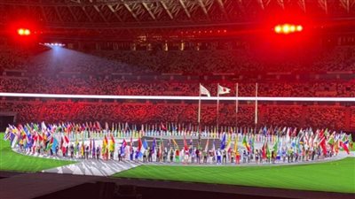 جيانا فاروق تحمل علم مصر في حفل الختام بأولمبياد طوكيو