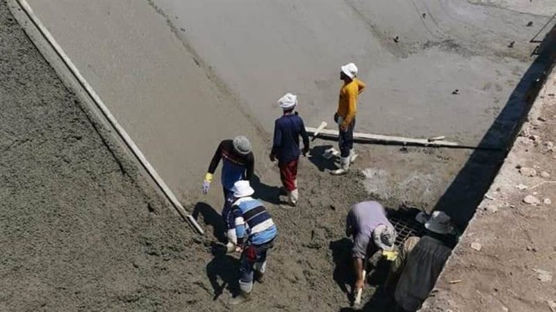 أعمال تبطين ترعة