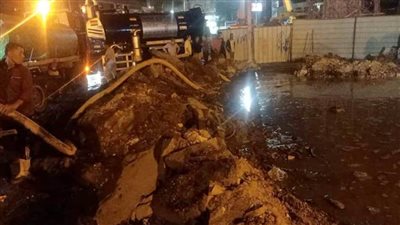 اجراء عاجل من محافظ الجيزة لمواجهة كسر خط مياه شارعى السودان وجامعة الدول