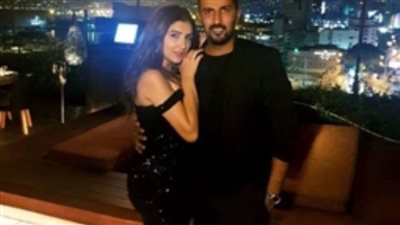 شاهد رومانسية مي عمر في احتفالها بعيد ميلاد محمد سامي