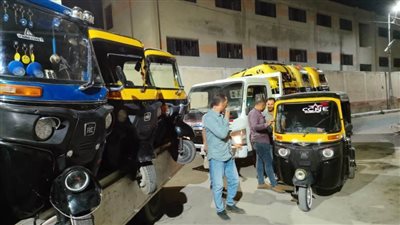 ضبط ٣٧ توك توك و٦ تروسيكلات بالإسكندرية