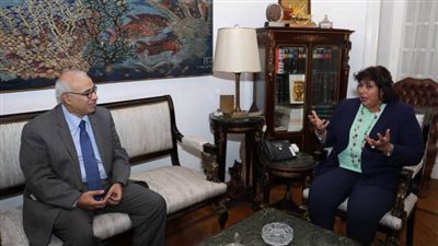 علي حسن رئيس تحرير وكالة أنباء الشرق الأوسط يحاور وزيرة الثقافة