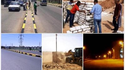 إزالة التعديات وإنارة وتجميل الصداقة الجديدة والجعافرة وطريق السادات بأسوان