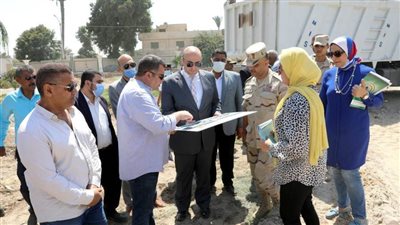 محافظ بني سويف يتفقد تطويرحديقة الشلال