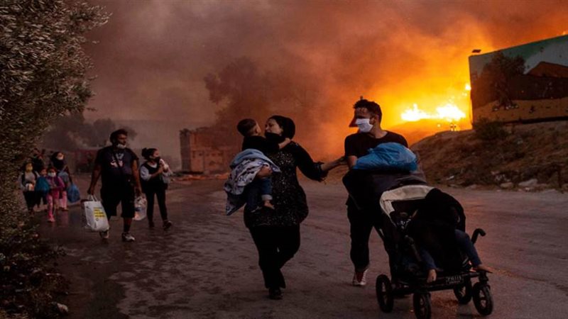 حريق جزيرة ساموس