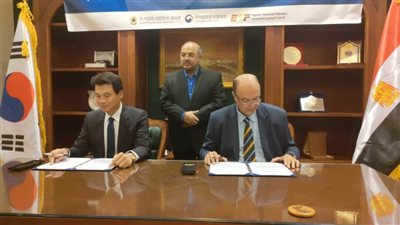حطب يستقبل السفير الكورى ويشهد توقيع اتفاقية فى لعبة التايكوندو 