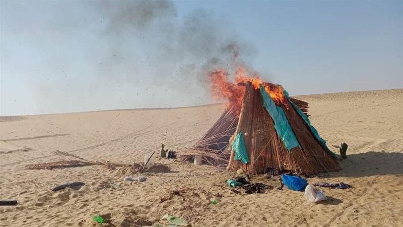 اندلاع حريق بحظيرة