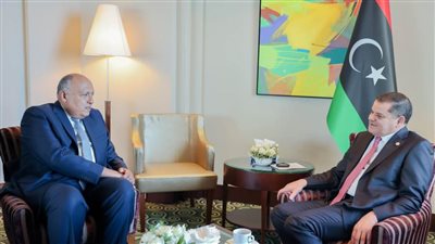 شكرى يعقد مباحثات مع رئيس حكومة الوحدة الوطنية الليبية بطرابلس