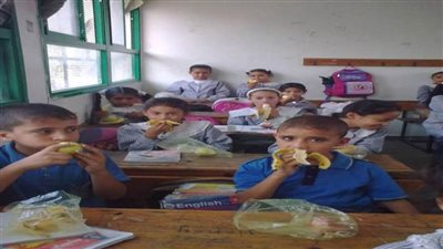  توزيع وجبات التغذية المدرسية ببني سويف