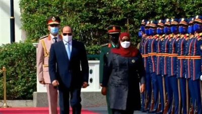 14 صورة تلخص مراسم استقبال الرئيس السيسي لسامية حسن رئيسة تنزانيا