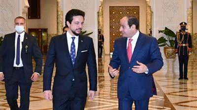 ولي عهد الأردن يشكر الرئيس السيسي على حفاوة الاستقبال