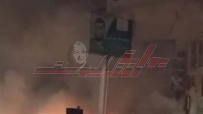 إشعال النيران بمخزن مطعم وجبات سريعة بجوار مستشفى كفر الشيخ العام