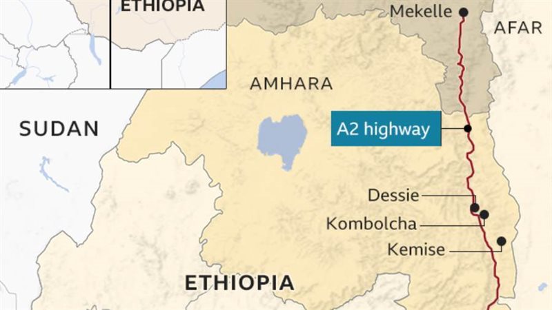 خريطة تظهر الطريق