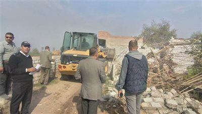 إزالة 6 حالات تعدٍ على أراضٍ زراعية وأملاك دولة بمركز ديروط