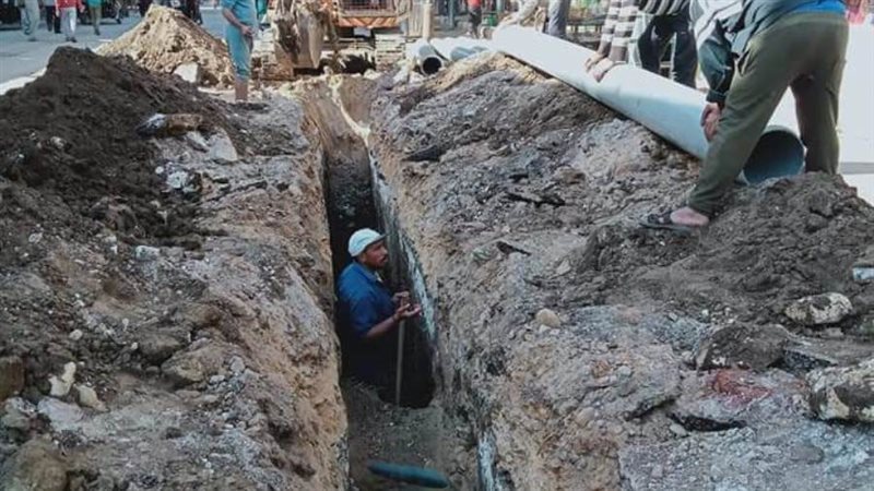 تغيير خط مياة الشرب