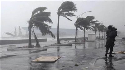 الطقس السيئ يسقط عامود إنارة بالطريق الزراعي في بنها