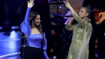 بلقيس تدخل العالمية بدويتو غنائي مع أليشيا كيز في دبي.. (صور) 