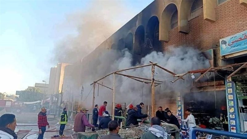 حريق بعدد من المحال