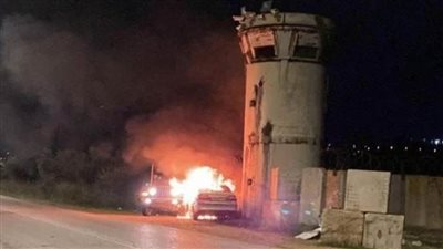 استشهاد شاب فلسطيني إثر إطلاق الاحتلال النار على سيارته واشتعالها قرب جنين