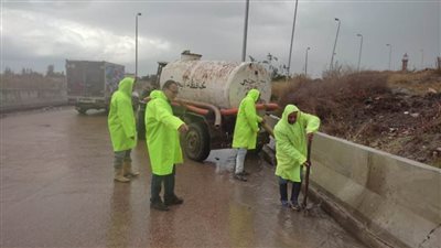 سقوط أمطار غزيرة بمدن ومراكز محافظة البحيرة