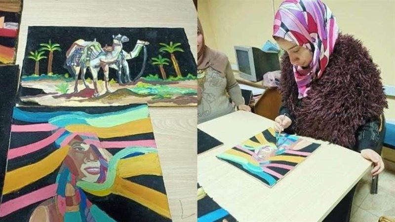 الرسم علي القطيفة