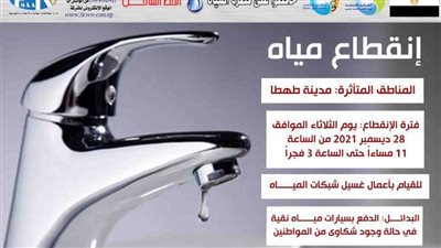 قطع المياه عن مدينة طهطا بسوهاج للقيام بأعمال غسيل الشبكات