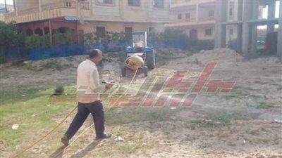 كفر الشيخ: رش مدينة مصيف بلطيم بالمبيدات اللازمة للقضاء على الحشرات 