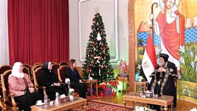 وزيرات التخطيط والتضامن والصناعة يهنئن البابا تواضروس بعيد الميلاد المجيد 